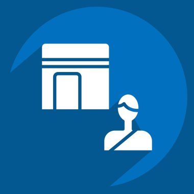 İcon Hac. Kurban Bayramı sembolüyle ilgili. Uzun Gölge Tarzı. Basit dizayn edilebilir. Basit resimleme