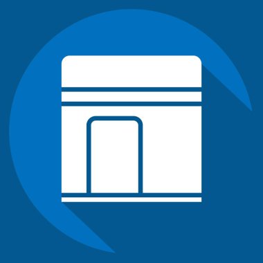 İkon Kabe. Kurban Bayramı sembolüyle ilgili. Uzun Gölge Tarzı. Basit dizayn edilebilir. Basit resimleme