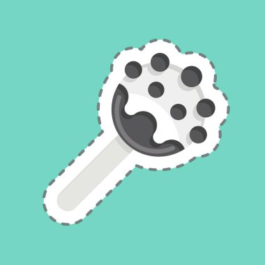 Çıkartma çizgisi Cake Pop 'u kesti. Dekorasyon sembolüyle ilgili. Basit dizayn edilebilir. Basit resimleme