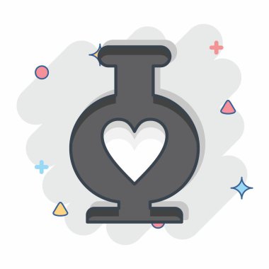 Simge vazosu. Dekorasyon sembolüyle ilgili. Çizgi roman. Basit dizayn edilebilir. Basit resimleme