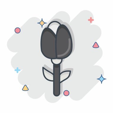 Simge Gülü. Dekorasyon sembolüyle ilgili. Çizgi roman. Basit dizayn edilebilir. Basit resimleme