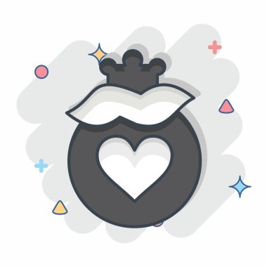 Dekorasyon sembolüyle ilgili ikon hediye 2. Çizgi roman. Basit dizayn edilebilir. Basit resimleme