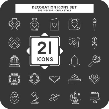 Simge Dekorasyonu. Eğitim sembolüyle ilgili. Tebeşir stili. Basit dizayn edilebilir. Basit resimleme