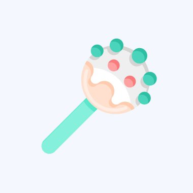 Kek patlağı. Dekorasyon sembolüyle ilgili. Düz stil. Basit dizayn edilebilir. Basit resimleme