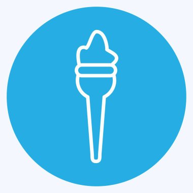 Simge Meşalesi. Dekorasyon sembolüyle ilgili. Mavi gözlü. Basit dizayn edilebilir. Basit resimleme