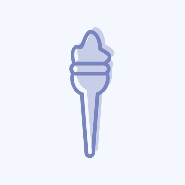 Simge Meşalesi. Dekorasyon sembolüyle ilgili. İki ton stili. Basit dizayn edilebilir. Basit resimleme