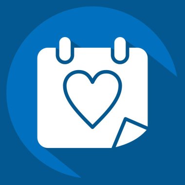 İkon Düğün Günü. Dekorasyon sembolüyle ilgili. Uzun gölge tarzı. Basit dizayn edilebilir. Basit resimleme