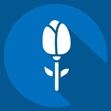 Simge Gülü. Dekorasyon sembolüyle ilgili. Uzun gölge tarzı. Basit dizayn edilebilir. Basit resimleme