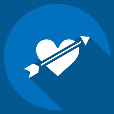 Simge Aşk Tanrısı. Dekorasyon sembolüyle ilgili. Uzun gölge tarzı. Basit dizayn edilebilir. Basit resimleme