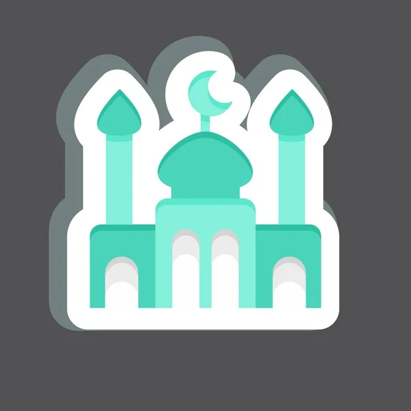 Sticker Mosque Related Eid Adha Symbol Simple Design Editable Simple — Stock Vector