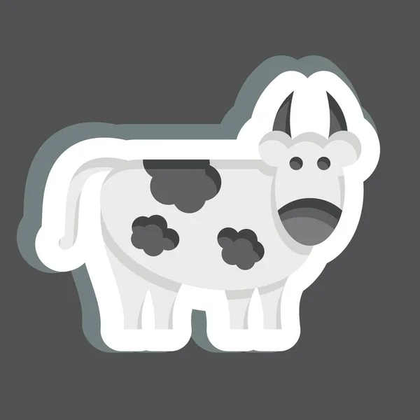 Sticker Cow Related Eid Adha Symbol Simple Design Editable Simple — Stock Vector
