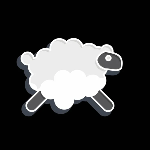 Icon Sheep Relacionado Com Símbolo Eid Adha Estilo Brilhante Design —  Vetores de Stock