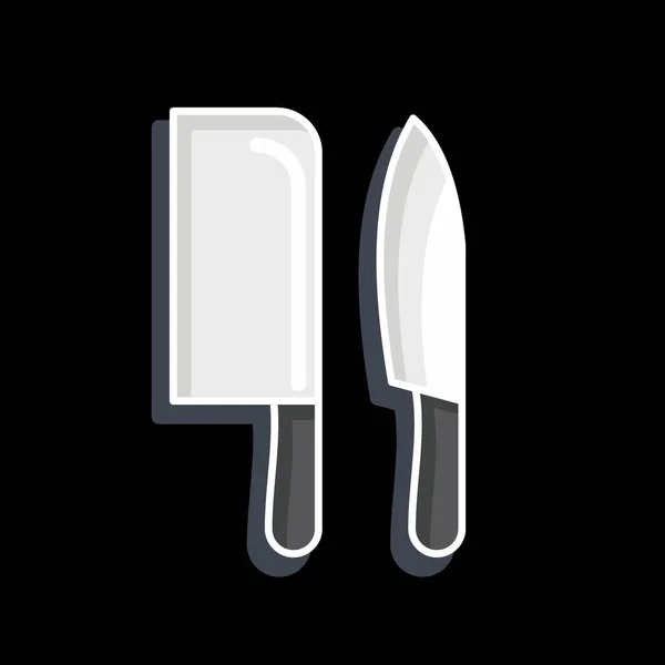 Icon Knives 与宰牲节符号有关 光滑的风格 简单的设计可以编辑 简单的例子 — 图库矢量图片