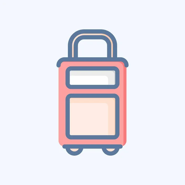Icon Suitcase Пов Язаний Символом Аль Адха Стиль Дудла Простий — стоковий вектор