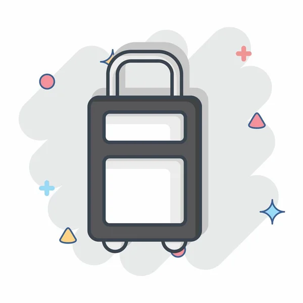 Icon Suitcase Relacionado Com Símbolo Eid Adha Estilo Cómico Design — Vetor de Stock