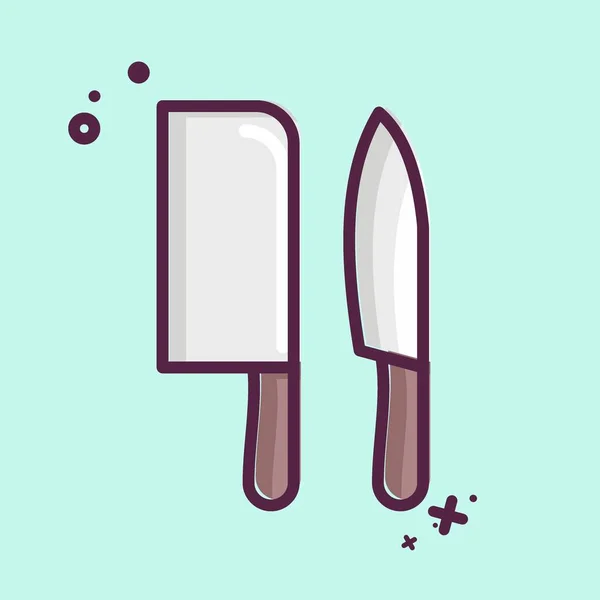 Icon Knives Související Symbolem Eida Adhy Mbe Style Jednoduchý Design — Stockový vektor