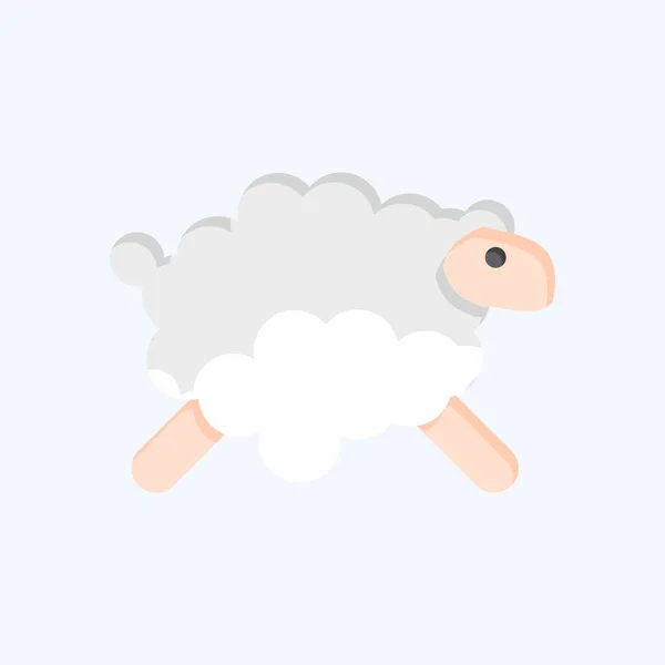 Icon Sheep Related Eid Adha Symbol Flat Style Simple Design — Stock Vector