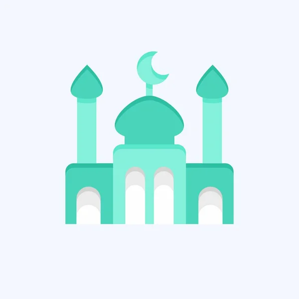 Symbolmoschee Zusammenhang Mit Dem Eid Adha Symbol Flacher Stil Einfaches — Stockvektor