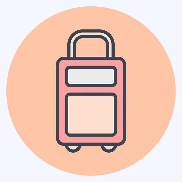 Icon Suitcase Relacionado Com Símbolo Eid Adha Estilo Companheiro Cor — Vetor de Stock