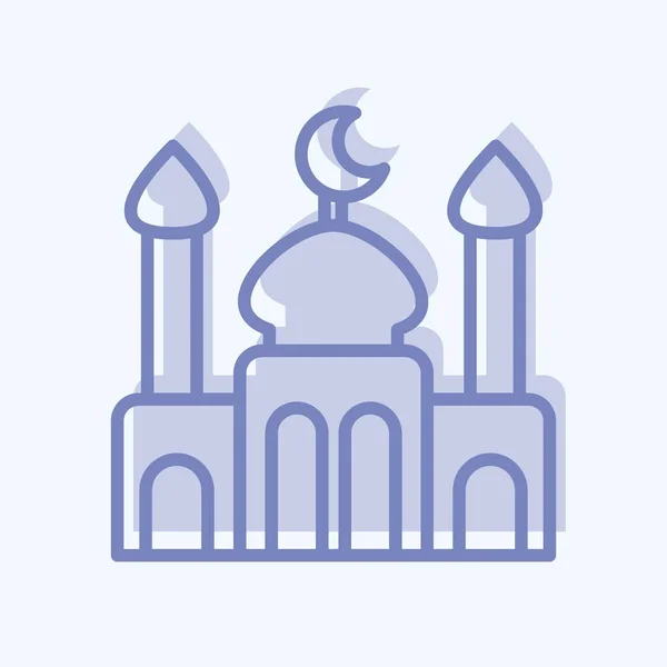 Ikoonmoskee Gerelateerd Aan Eid Adha Symbool Twee Tone Style Eenvoudig — Stockvector