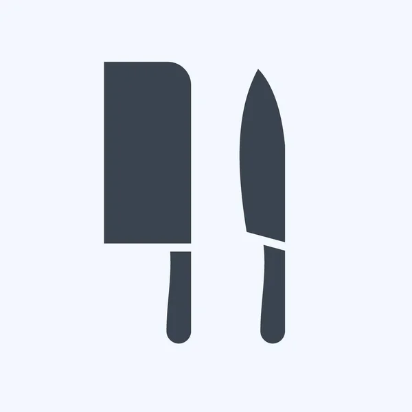 Icon Knives 与宰牲节符号有关 格瑞普风格 简单的设计可以编辑 简单的例子 — 图库矢量图片