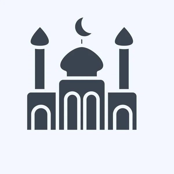 Ikonmoskén Relaterade Till Eid Adha Symbolen Glyf Stil Enkel Design — Stock vektor