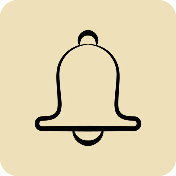 Icono Bell Relacionado Con Símbolo Decoración Estilo Dibujado Mano Diseño — Vector de stock