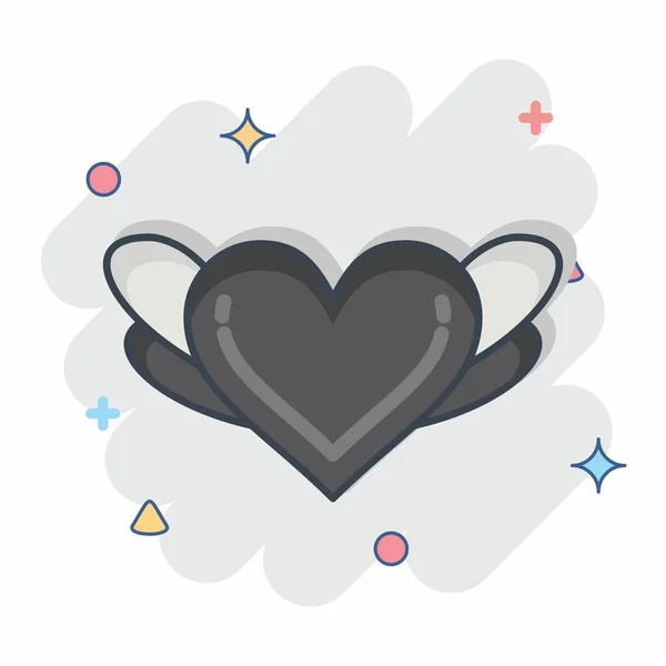 Icono Corazón Relacionado Con Símbolo Decoración Estilo Cómico Diseño Simple — Vector de stock