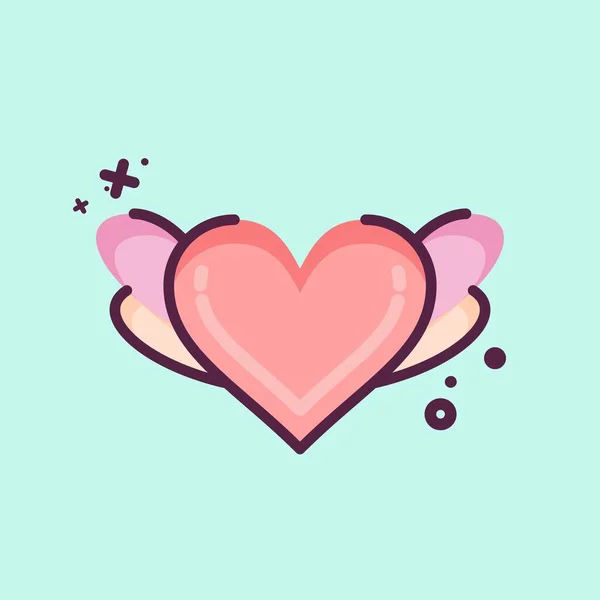 Icon Heart Related Decoration Symbol Mbe Style Simple Design Editable — Stock Vector