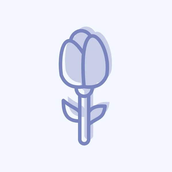 Icoon Rose Gerelateerd Aan Decoratie Symbool Twee Toonsstijl Eenvoudig Ontwerp — Stockvector