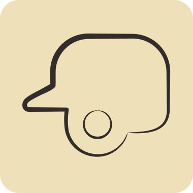 Simge Vuruş Miğferi. Spor Malzemeleri sembolüyle ilgili. El çizimi tarzı. Basit dizayn edilebilir. Basit resimleme