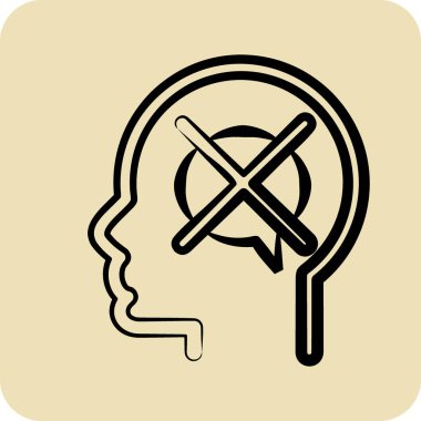 Simge Hoşgörüsüzlüğü. Psikoloji Kişiliği sembolüyle ilgili. Kabartma tarzı. Basit dizayn edilebilir. Basit resimleme