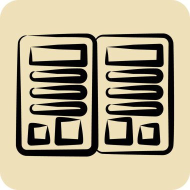 Simge Dergisi. Berber dükkanı sembolüyle ilgili. Kabartma tarzı. Güzellik salonu. Basit resimleme