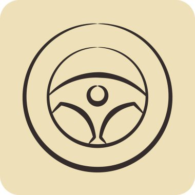 Icon Steering. related to Car Service symbol. Glyph Style. repairin. engine. simple illustration