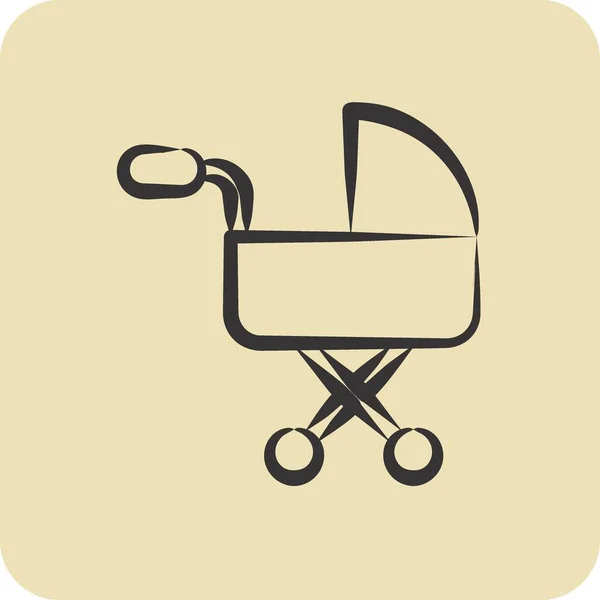 Icon Baby Carriage Relacionado Com Símbolo Família Estilo Glifo Design — Vetor de Stock