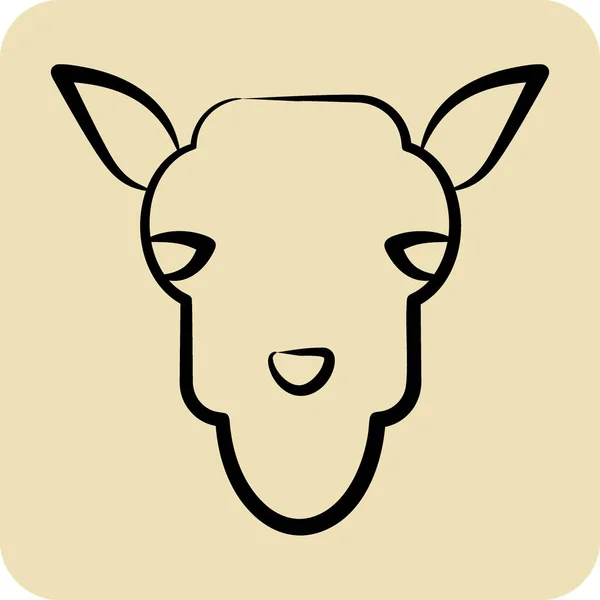 Icono Camel Relacionado Con Símbolo Cabeza Animal Estilo Glifo Diseño — Vector de stock