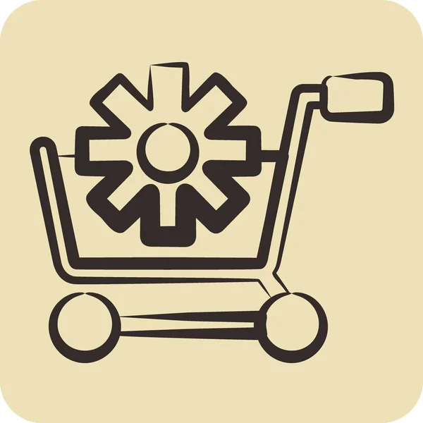 Icon Customer Service Related Online Store Symbol Glyph Style Simple — 스톡 벡터