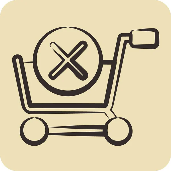 Icon Delete Cart Related Online Store Symbol Glyph Style Simple — Vector de stock