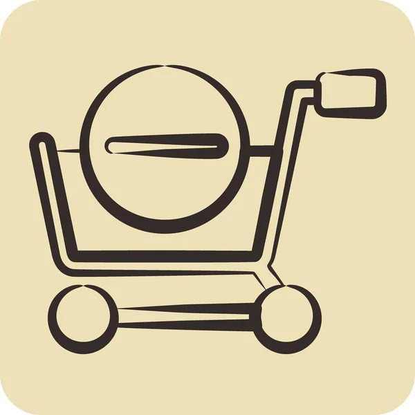 Icon Delete Cart Related Online Store Symbol Glyph Style Simple — Vetor de Stock