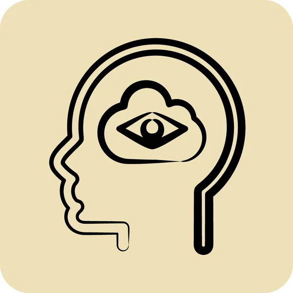 Icône Rêves Lié Symbole Psychologie Personnalité Style Glyphe Conception Simple — Image vectorielle