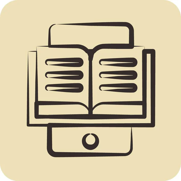 Icon Reading Related Education Symbol Glyph Style Simple Design Editable — ストックベクタ