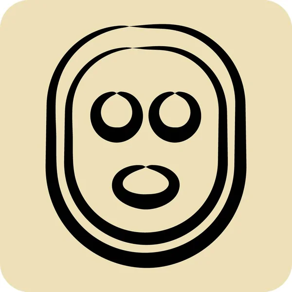 Иконная Маска Лица Связано Символом Barbershop Стиле Глифа Салон Красоты — стоковый вектор