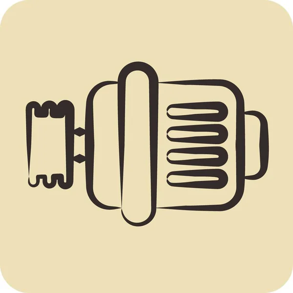 Icon Generator Related Car Service Symbol Glyph Style Repairin Engine - Stok Vektor