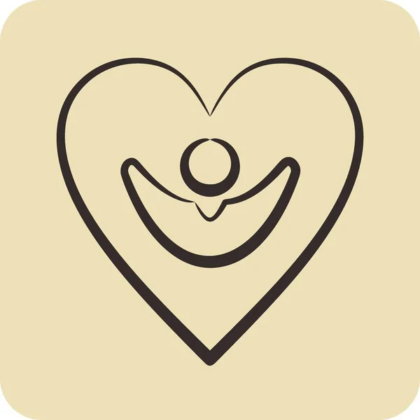 Icon Happiness Related Psychological Symbol Glyph Style Simple Illustration Emotions — Stok Vektör