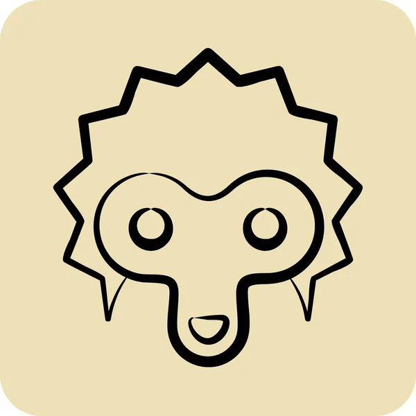 Ikoon Egel Gerelateerd Aan Animal Head Symbool Glyph Stijl Eenvoudig — Stockvector