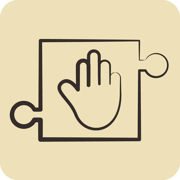 Icon Helping Hand Related Psychological Symbol Glyph Style Simple Illustration — Vetor de Stock