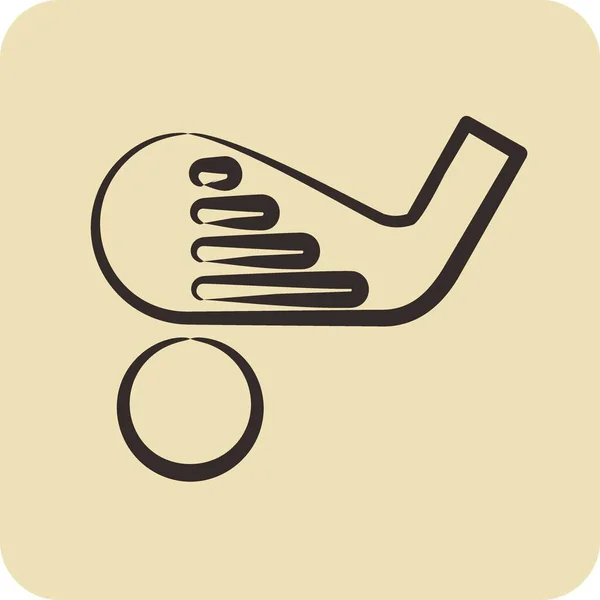 Ікона Хозеля Пов Язаний Символом Спортивного Устаткування Стиль Малювання Рук — стоковий вектор