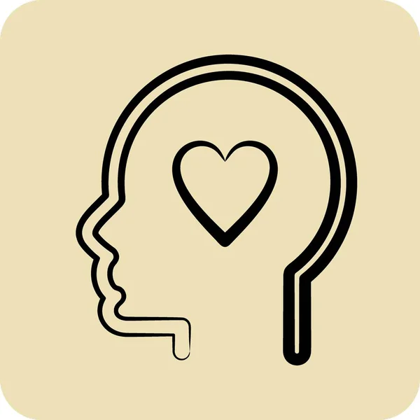 Καλοσύνη Εικονιδίων Σχετίζονται Σύμβολο Προσωπικότητα Ψυχολογία Στυλ Glyph Απλό Σχεδιασμό — Διανυσματικό Αρχείο