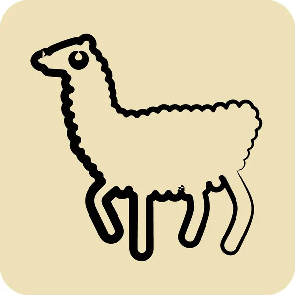 Icône Llama Lié Symbole Animaux Domestiques Style Glyphe Conception Simple — Image vectorielle