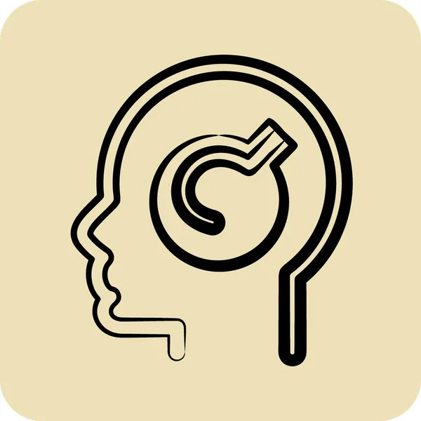 Problème Mental Icône Lié Symbole Psychologie Personnalité Style Glyphe Conception — Image vectorielle